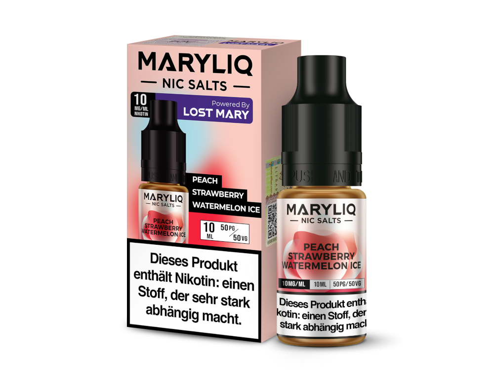 MARYLIQ - Nikotinsalz Liquid - Peach Strawberry Watermelon Ice