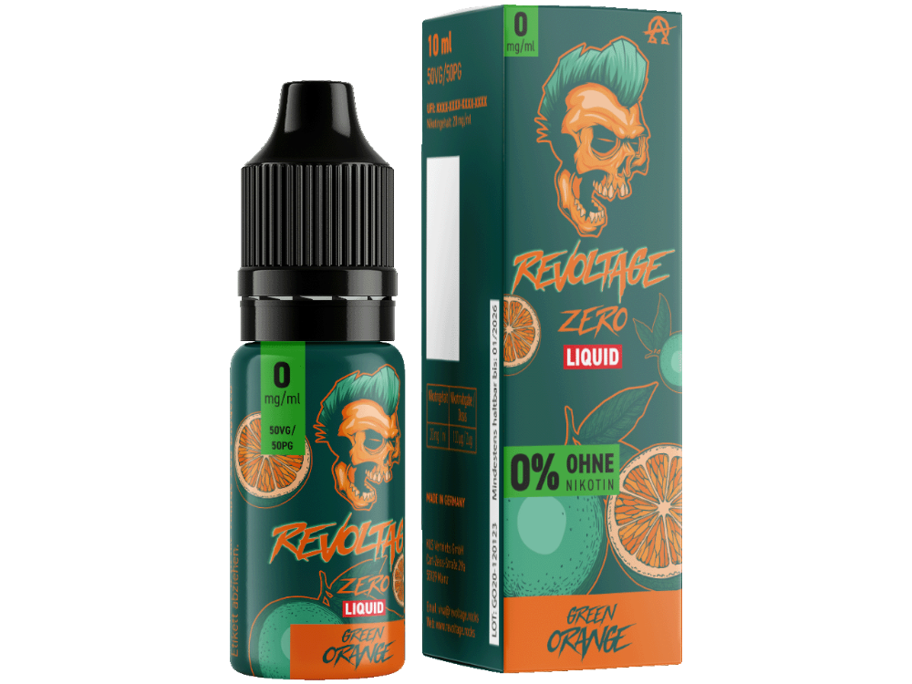 Revoltage Nikotinfrei - Hybrid Nikotinsalz Liquid - Green Orange