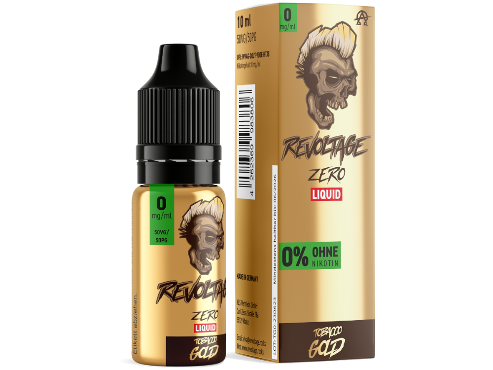 Revoltage Nikotinfrei - Hybrid Nikotinsalz Liquid - Tobacco Gold