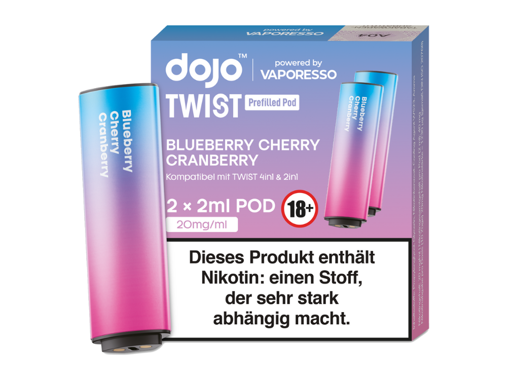 Vaporesso Dojo Twist Pod Heidelbeere Cherry Cranberry 20mg 1000x750