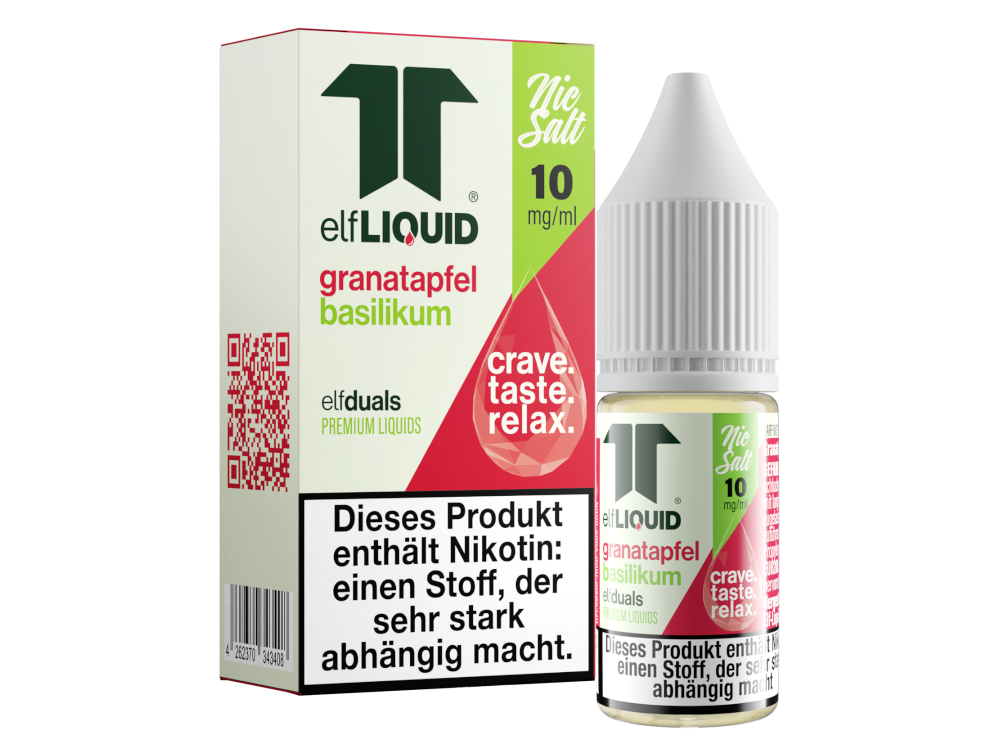 Elf-Liquid - Dual - Nikotinsalz Liquid 10 mg/ml - Granatapfel-Basilikum