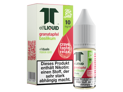 Elf-Liquid - Dual - Nikotinsalz Liquid 10 mg/ml - Granatapfel-Basilikum