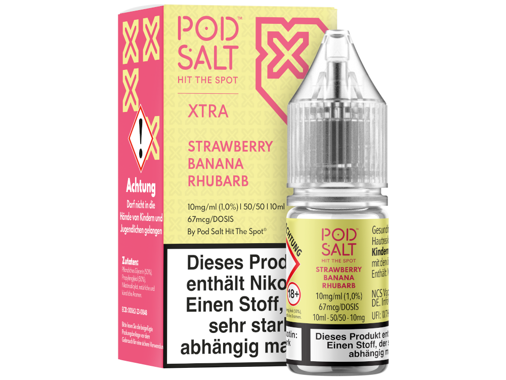 Pod Salt X - Nikotinsalz Liquid  - Strawberry Banana Rhubarb