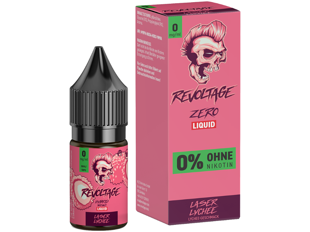 Revoltage Nikotinfrei - Hybrid Nikotinsalz Liquid - Laser Lychee