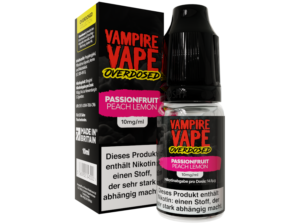 Vampire Vape - Overdosed - Nikotinsalz Liquid - Passionfruit Peach Lemon