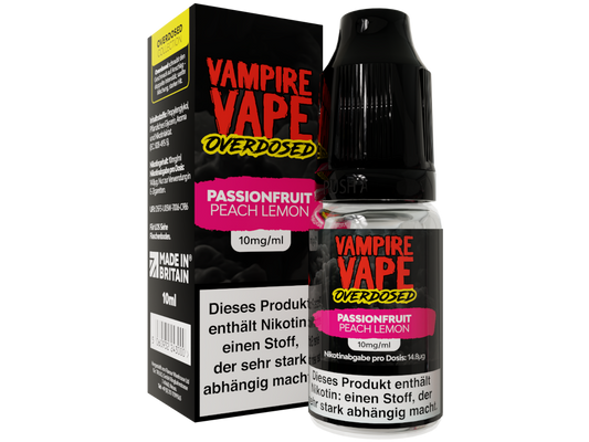 Vampire Vape - Overdosed - Nikotinsalz Liquid - Passionfruit Peach Lemon